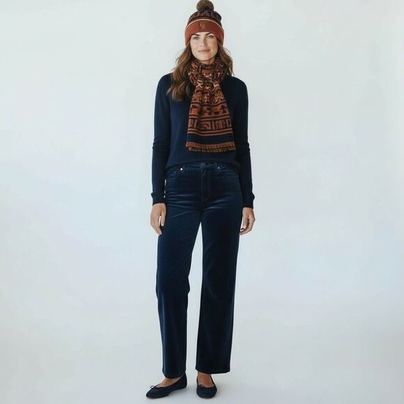 Fjällräven Pom Hat Autumn Leaf Dark Navy Beanie NWT Unisex Eco Knit Outdoor - Picture 2 of 5